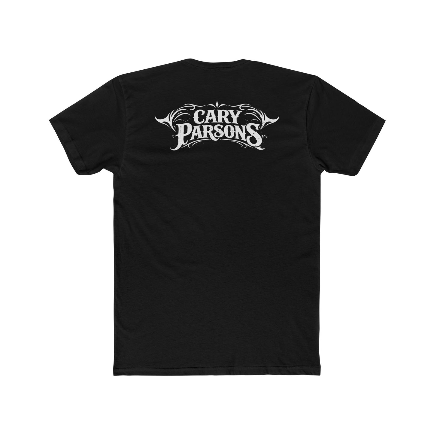 Black CP symbol shirt with logo on back