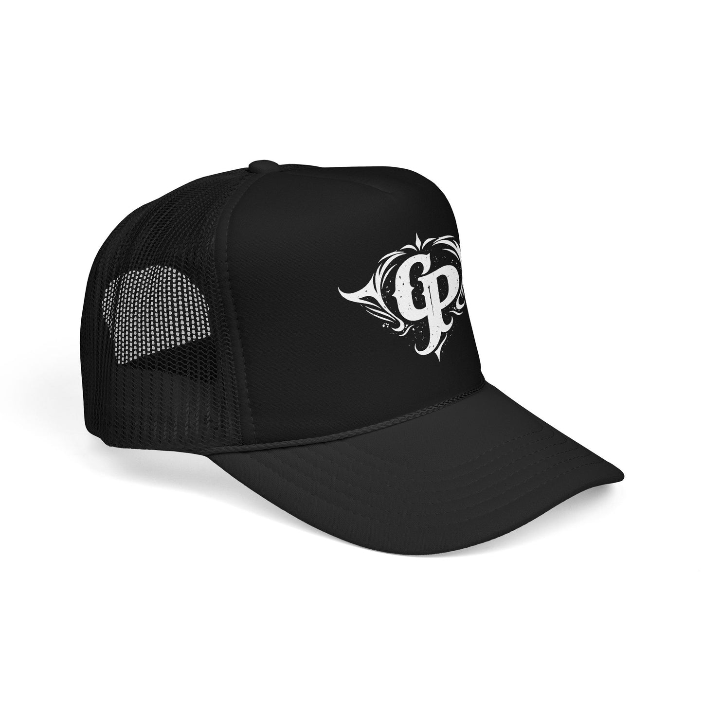 Ornate CP Monogram Foam Trucker Hat | Distressed Vintage Logo