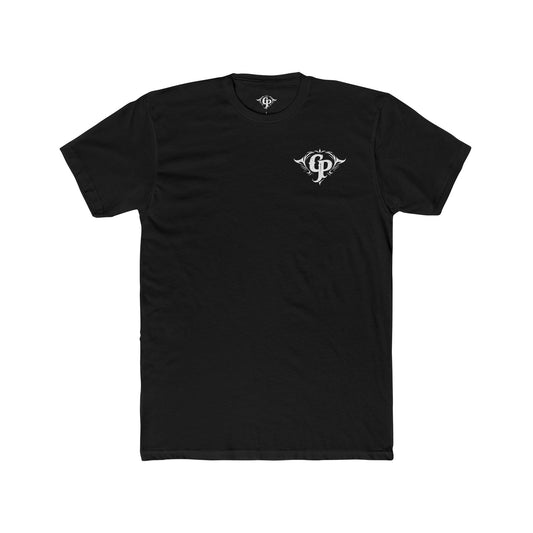 Black CP symbol shirt with logo on back