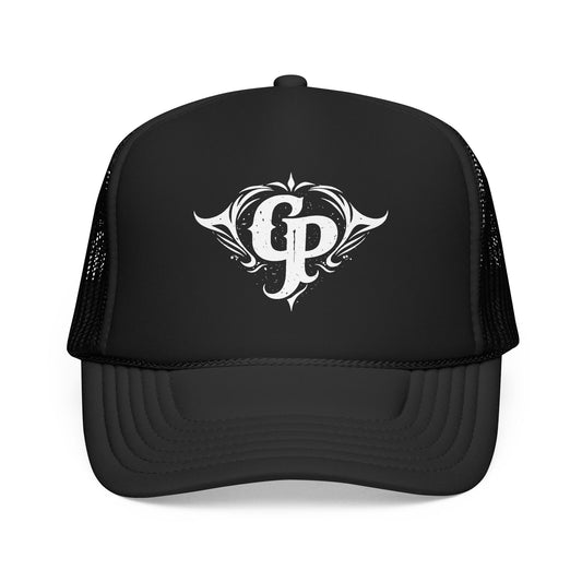Ornate CP Monogram Foam Trucker Hat | Distressed Vintage Logo